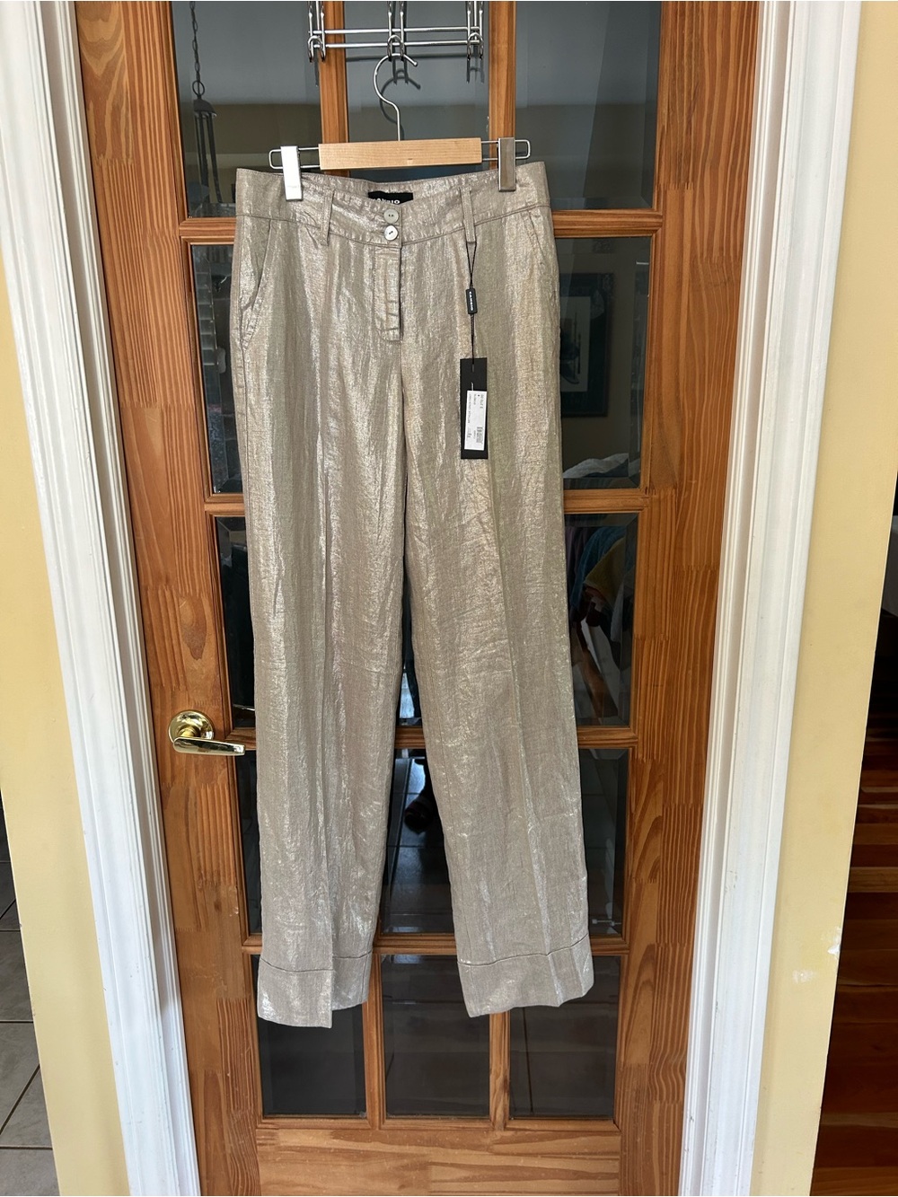 Cambio Metallic Linen Pants